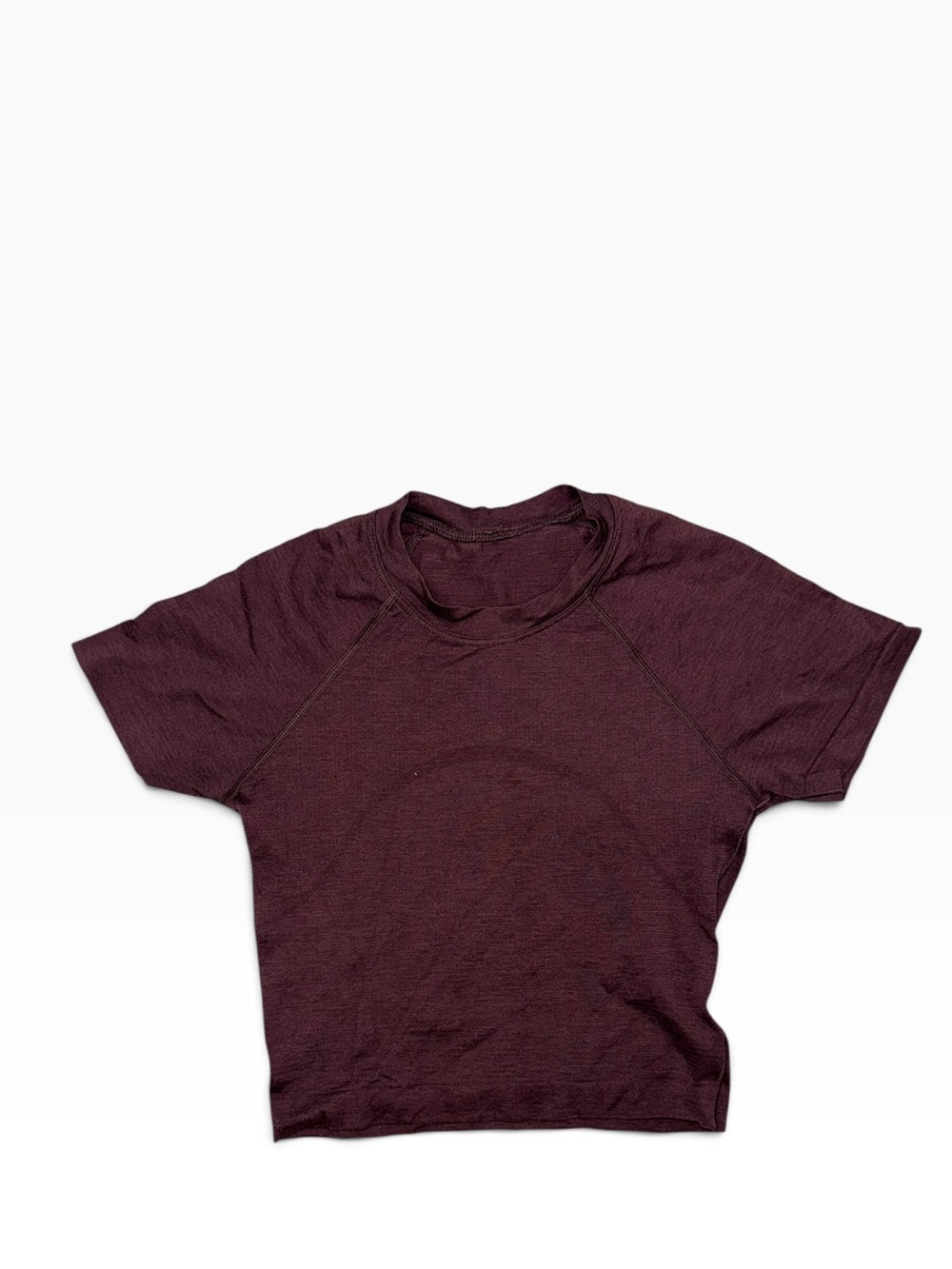 Lululemon Swiftly Tech Cropped Shirt burgundy- Sz 2